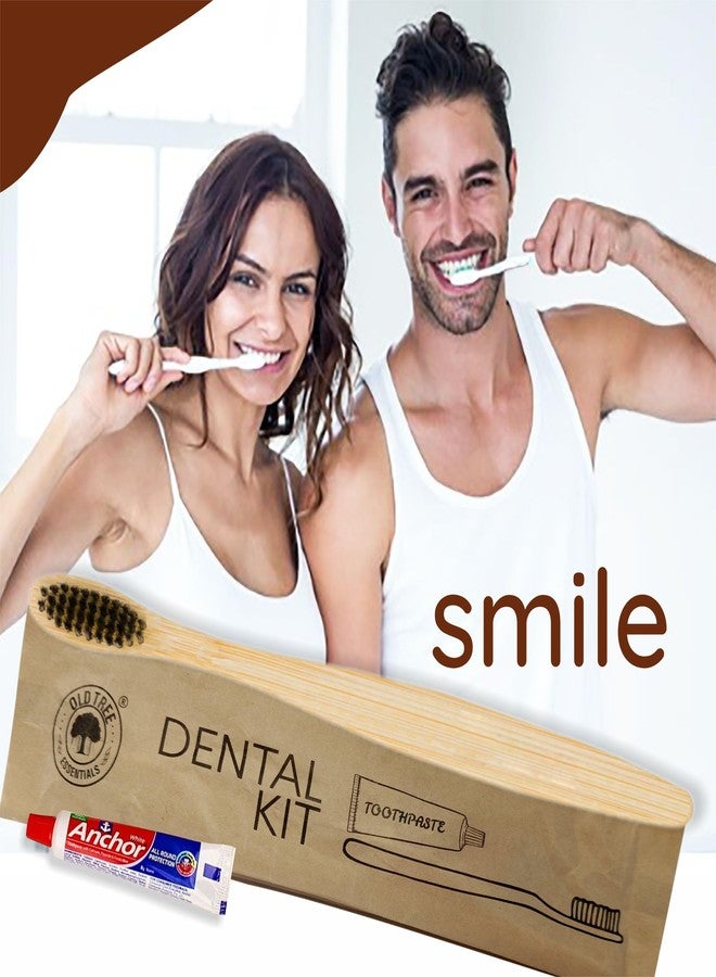 أولد تري مجموعة أدوات العناية بالأسنان الصديقة للبيئة من أولد تري (عبوة من 50 قطعة) - فرشاة أسنان من الخيزران ومعجون أسنان أنكور 8 غرام في كيس من ورق الكرافت | مستلزمات غرف الضيوف للفنادق والمنتجعات ودور الضيافة والمستشفيات - Image 4